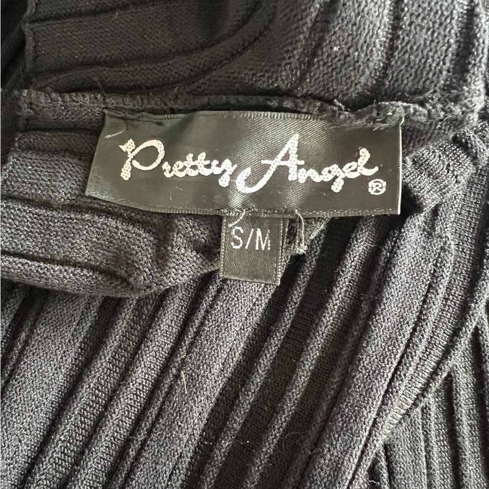 Pretty Angel Pleated Black Dress with Stretch - Size Small - Picture 8 of 10
